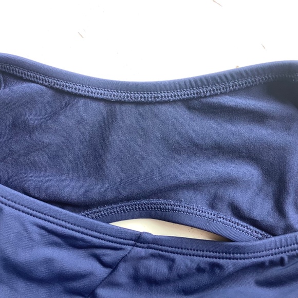 Beach House Black Ruffled Tankini + Navy Blue Swim Skirt 18W - Picture 8 of 8